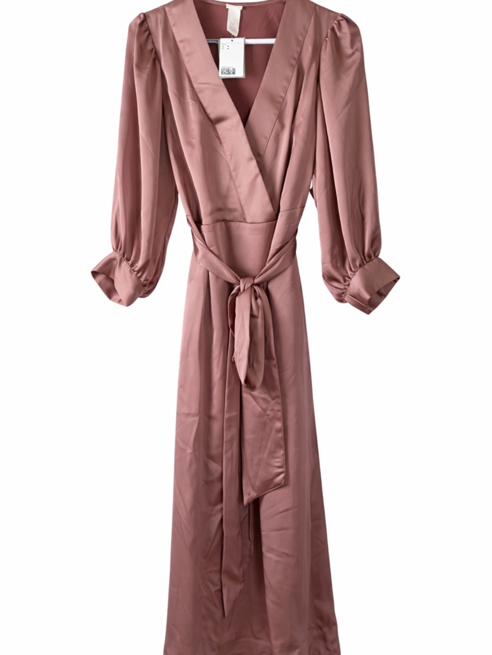 H&M Dusty Rose Satin Wrap Robe